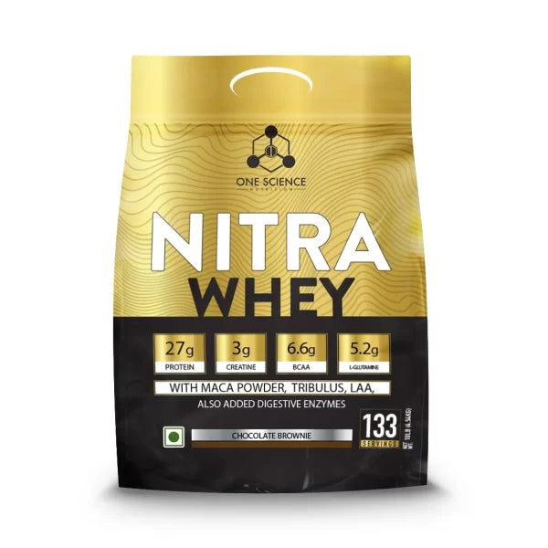 One Science Nitra Whey – 4.54 Kg (10 Lb), Chocolate Brownie
