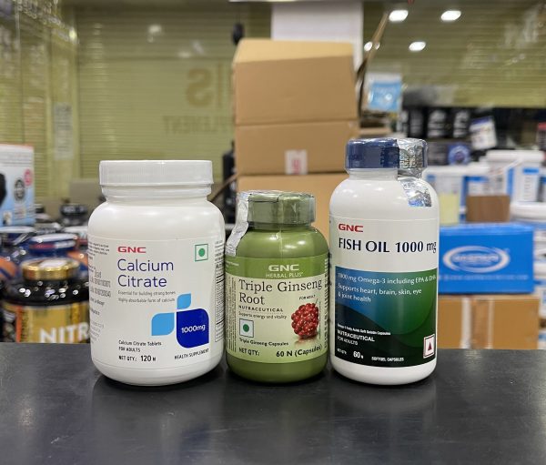 Gnc Calcium + Ginsing + Fish Oil combo