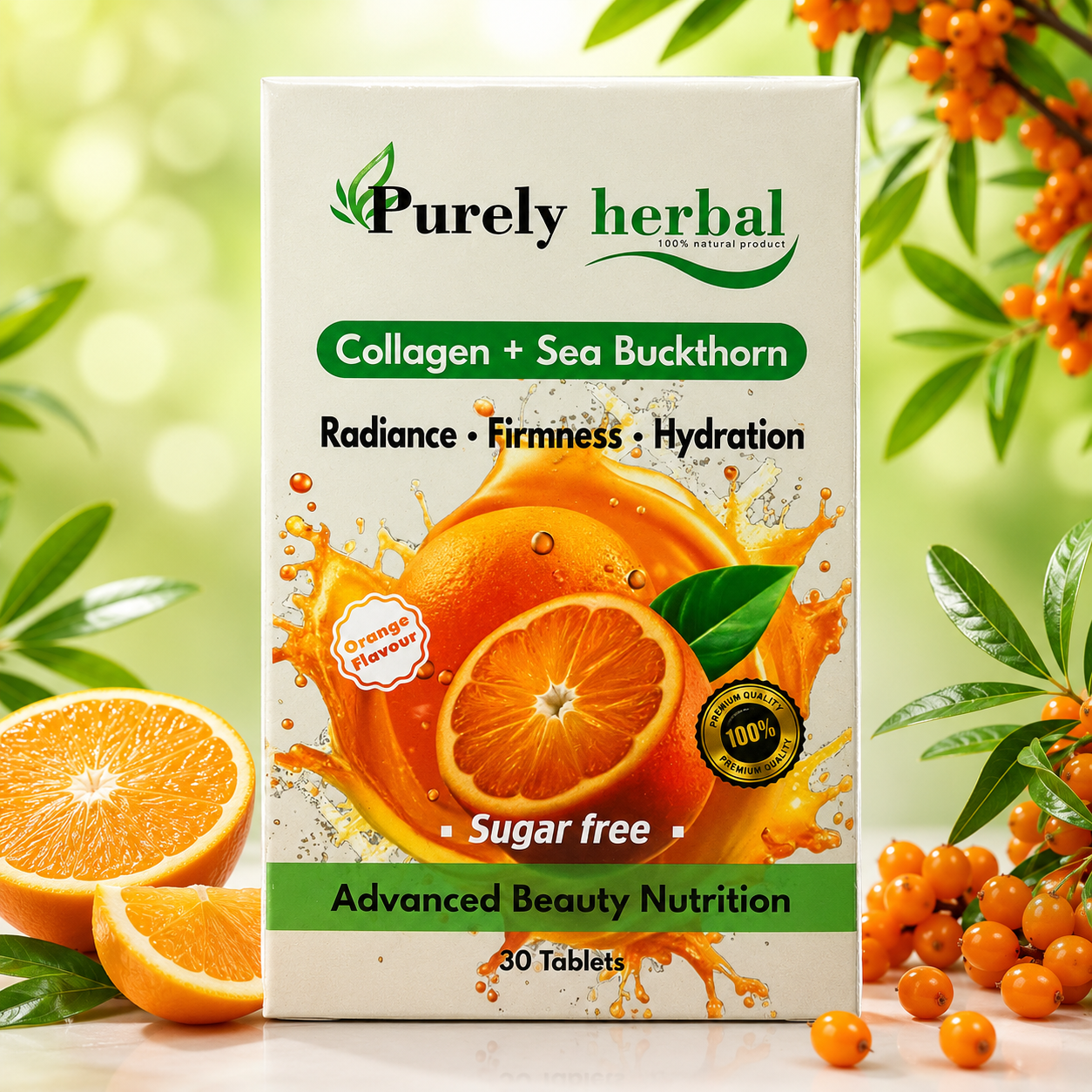 Purely Herbal Collagen + Sea Buckthorn Tablets