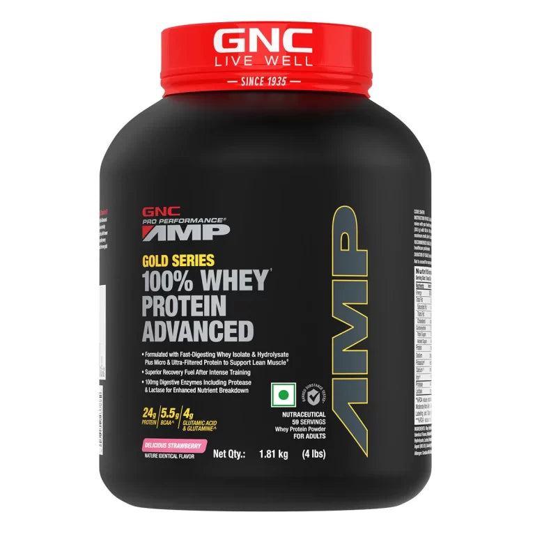 GNC Amp Gold Series 100% Whey Protein Advanced, 4 lbs pack