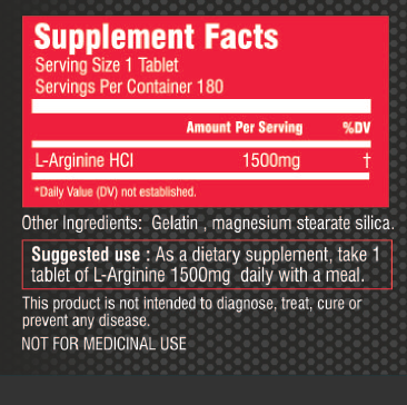 Anabolic Muscle Arginine 1500MG 180 tabs