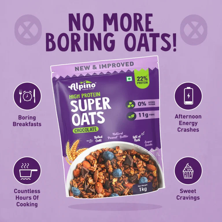 Alpino High Protein Super Rolled Oats Chocolate 2.5kg ( Free Delivery )