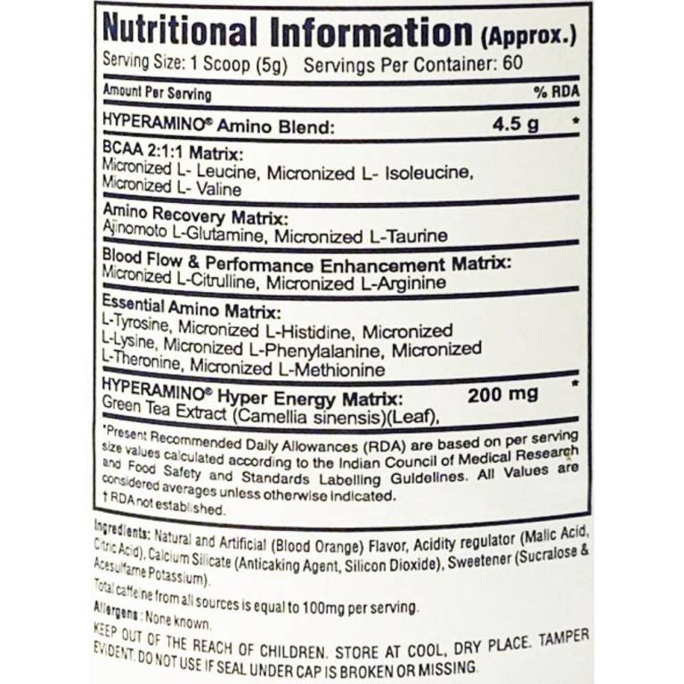 Gaspari Hyper Amino 60 serving