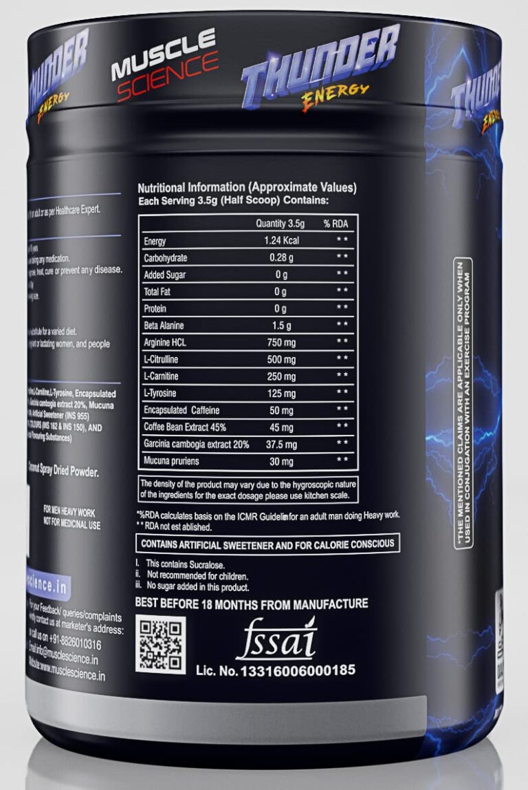 Muscle Science Thunder Energy 57 Serv. Pre Workout