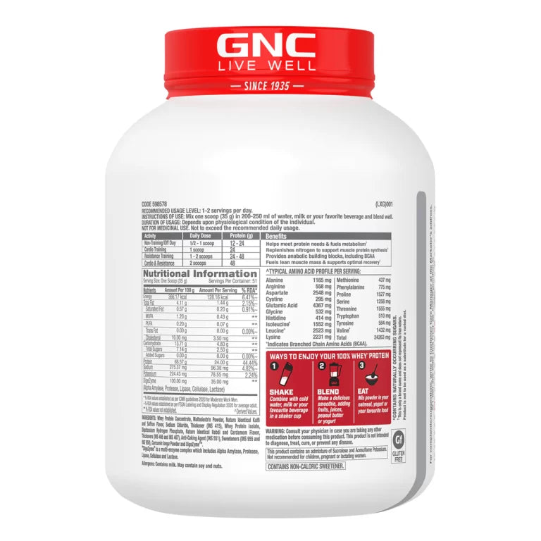 GNC Pro Performance 100% Whey Protein, 4lb exp. 2026