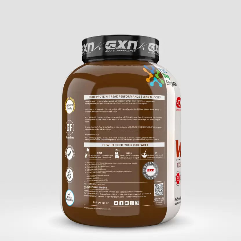 Gxn Rule Whey 100% Whey protine 2KG (65 servings )
