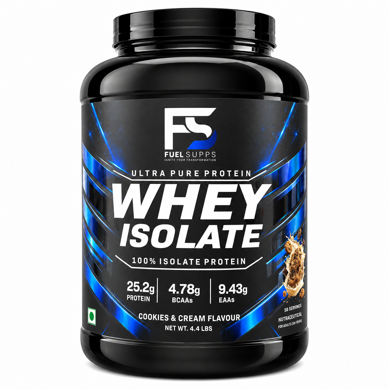 Fuel Supps Whey Isolate – Cookies & Cream (4.4 lbs)