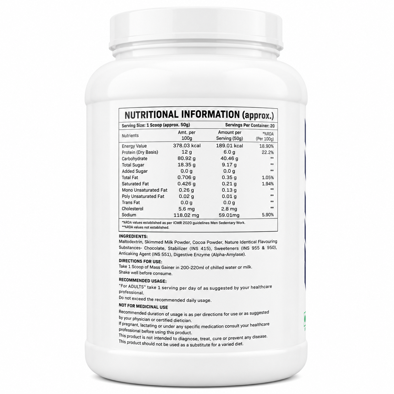 Fuel Supps Ultra Pure Mass Gainer – Chocolate Flavour (1kg)