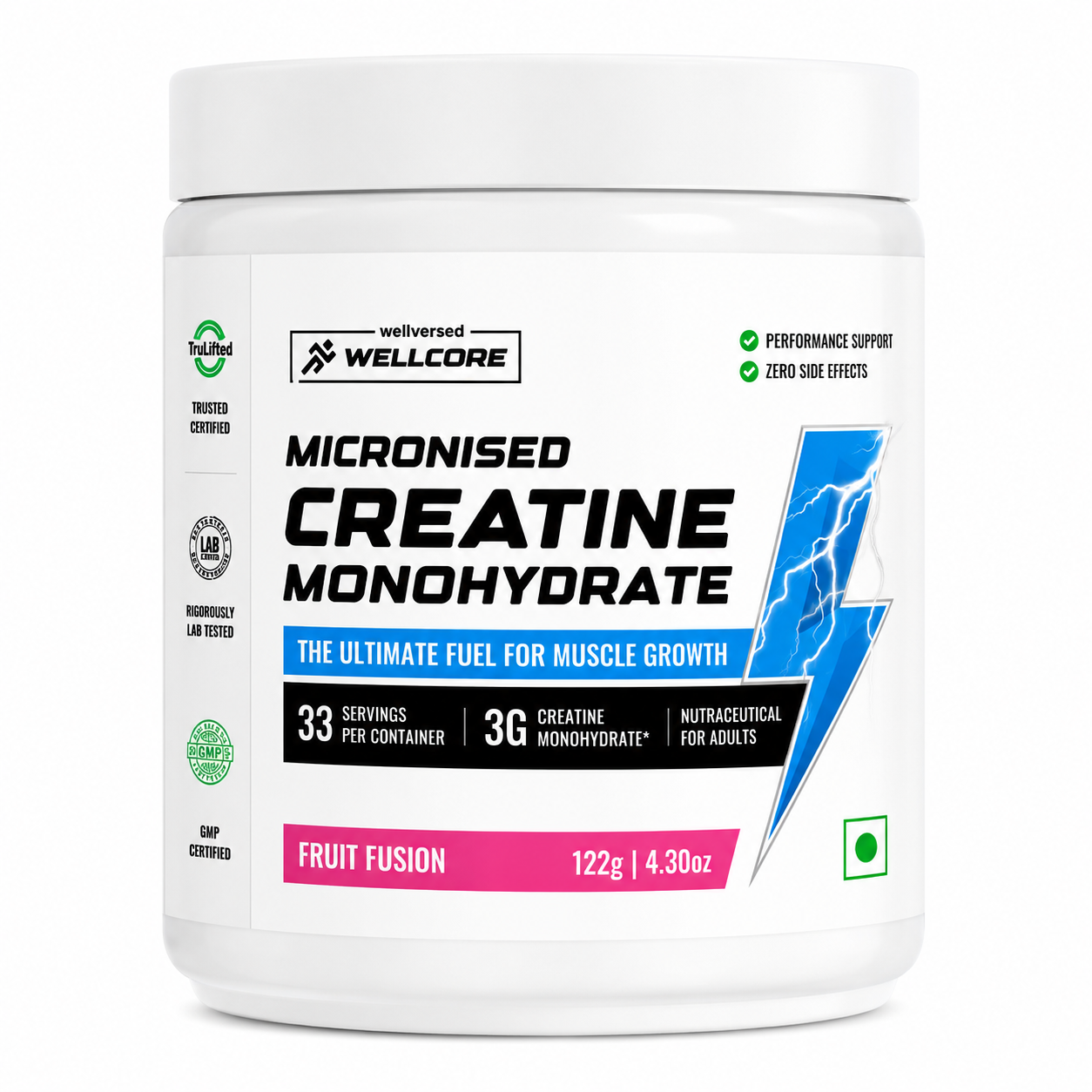 Wellcore Micronised Creatine Monohydrate – Fruit Fusion (122g)