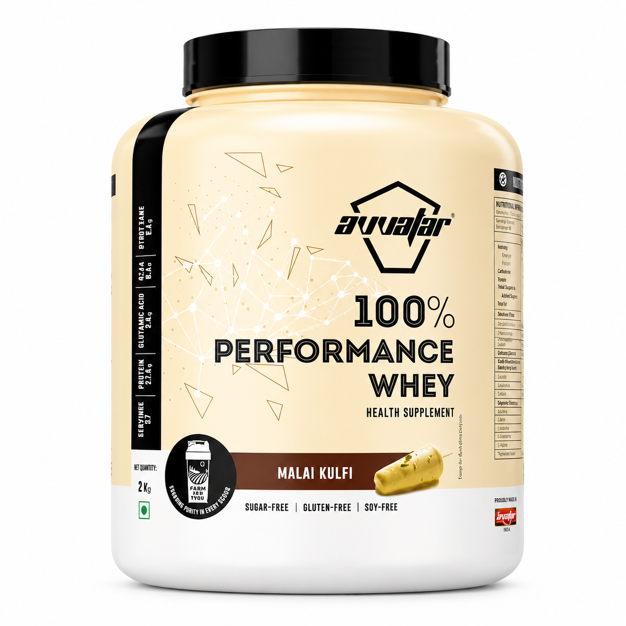 Avvatar 100% Performance Whey Protein – Malai Kulfi | 2kg