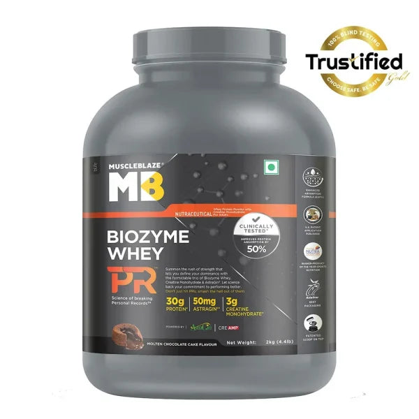MuscleBlaze Biozyme Whey PR, 2 kg Chocolate Flavor (4.4 lb)