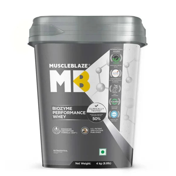MuscleBlaze Biozyme Performance Whey, 4 kg (8.8 lb)