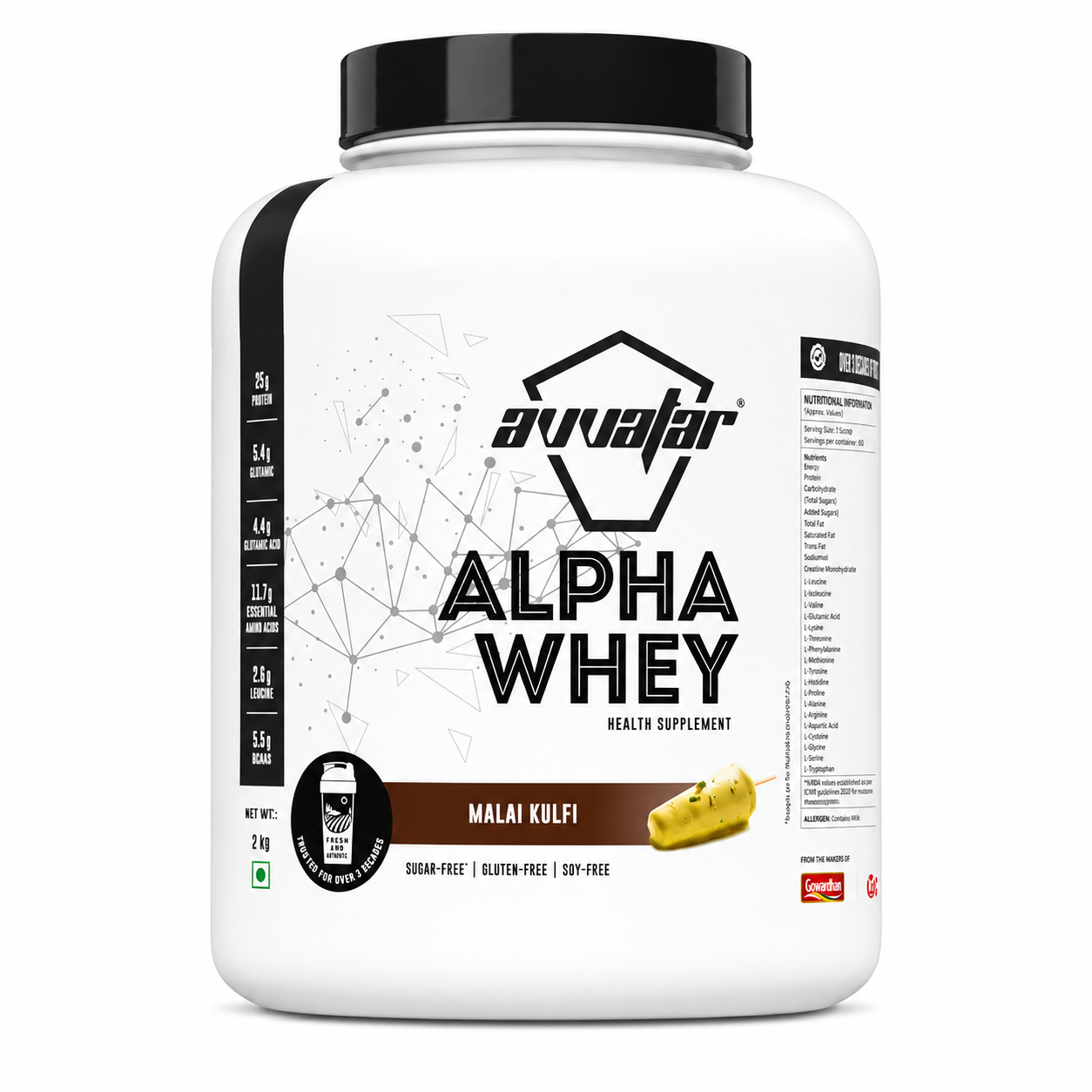 Avvatar Alpha Whey Protein – Malai Kulfi | 2kg