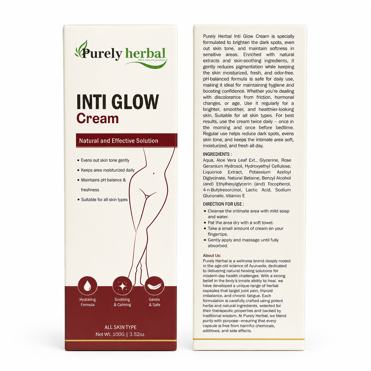 PURELY HERBAL- INTI GLOW CREAM -1MONTH PACK