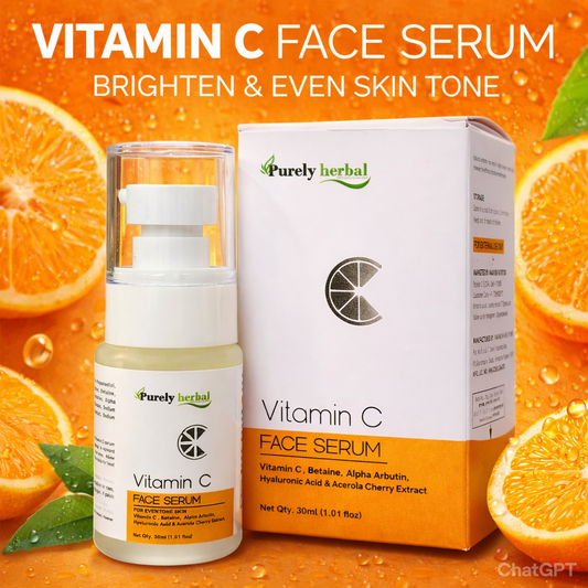 Purely Herbal Vitamin C Face Serum – Brightening Formula (30ml)