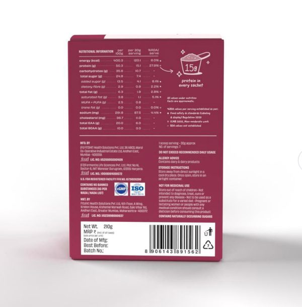 The Whole Truth Protein | Ragi Cocoa Sample (7 Sachets) | 15g Protein/Pack | Clean, Light & Easy to Digest | No Artifical Flavours (210g)