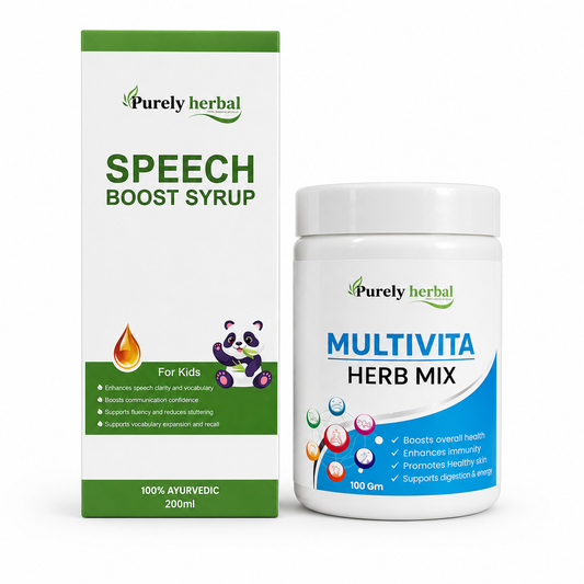 Purely Herbal Multivita Herb Mix & Speech Boost Syrup Combo