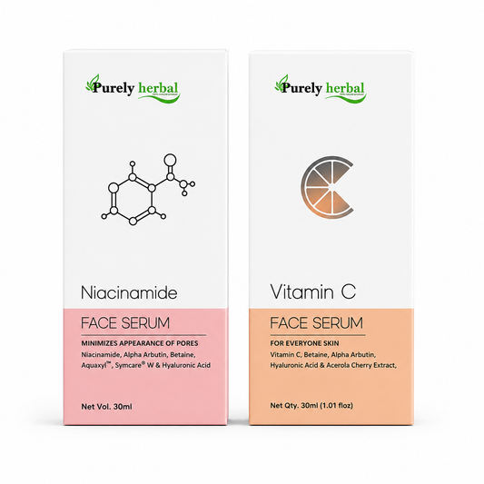 Purely Herbal Niacinamide + Vitamin C Face Serum Combo (30ml x 2)