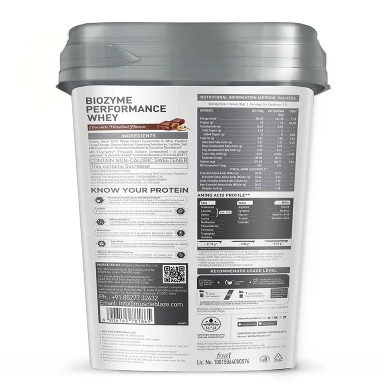 MuscleBlaze Biozyme Performance Whey, 4 kg (8.8 lb)