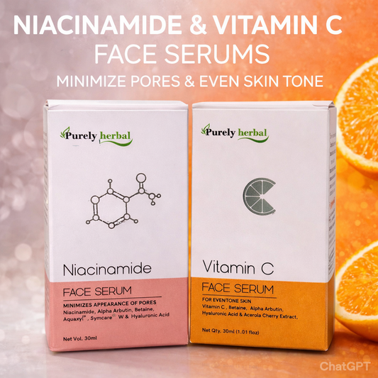 Purely Herbal Niacinamide + Vitamin C Face Serum Combo (30ml x 2)