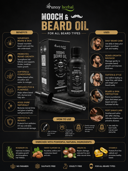 Purely Herbal Mooch & Beard Oil (30ml)