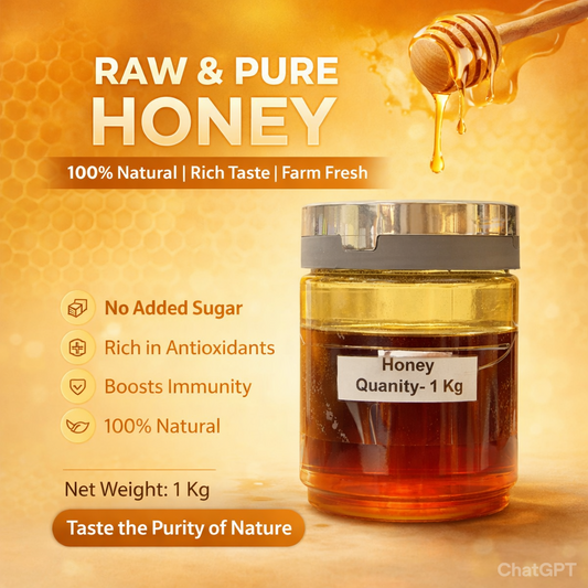 Raw & Pure Honey – 100% Natural, Farm Fresh (1 Kg)