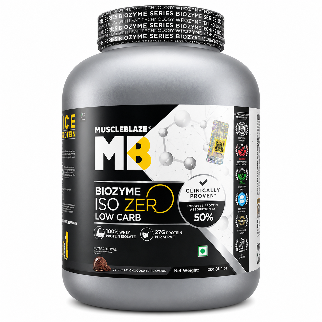 MuscleBlaze Biozyme ISO-Zero Whey Protein Isolate (2KG)