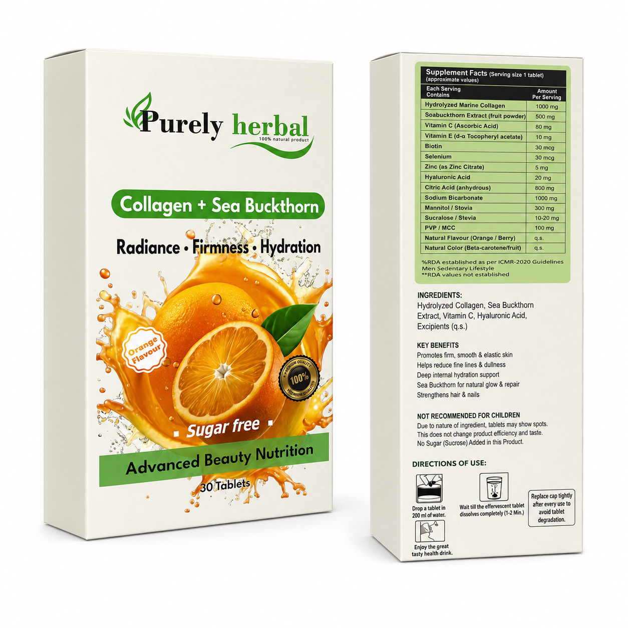 Purely Herbal Collagen + Sea Buckthorn Tablets