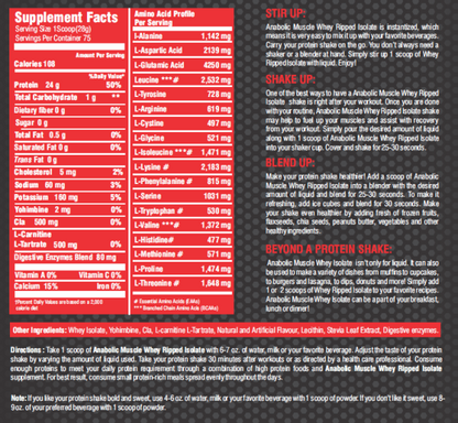 Anabolic Muscle Whey Ripped Isolate 75 servings Chocolate Flavour