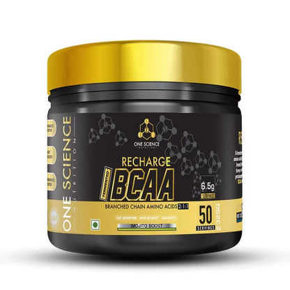 One Science Recharge BCAA | Intense Pre-Workout Drink 50 Servings