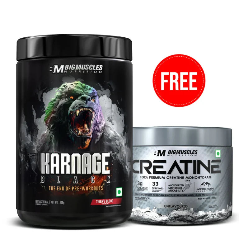Big muscle Karnage red + Creatine 100gm combo