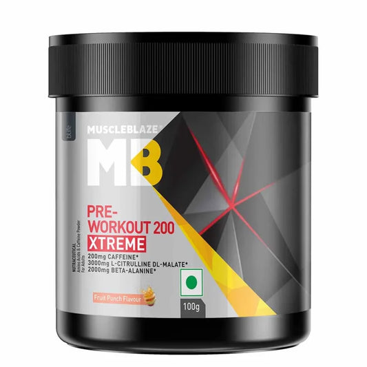 MuscleBlaze PRE Workout 200 Xtreme, 100 g (0.22 lb)