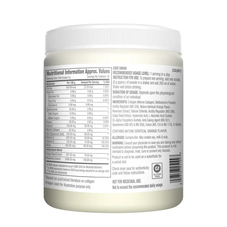 GNC Marine Collagen Hydrolyzed Peptides Exp 2026 Orange Flavour