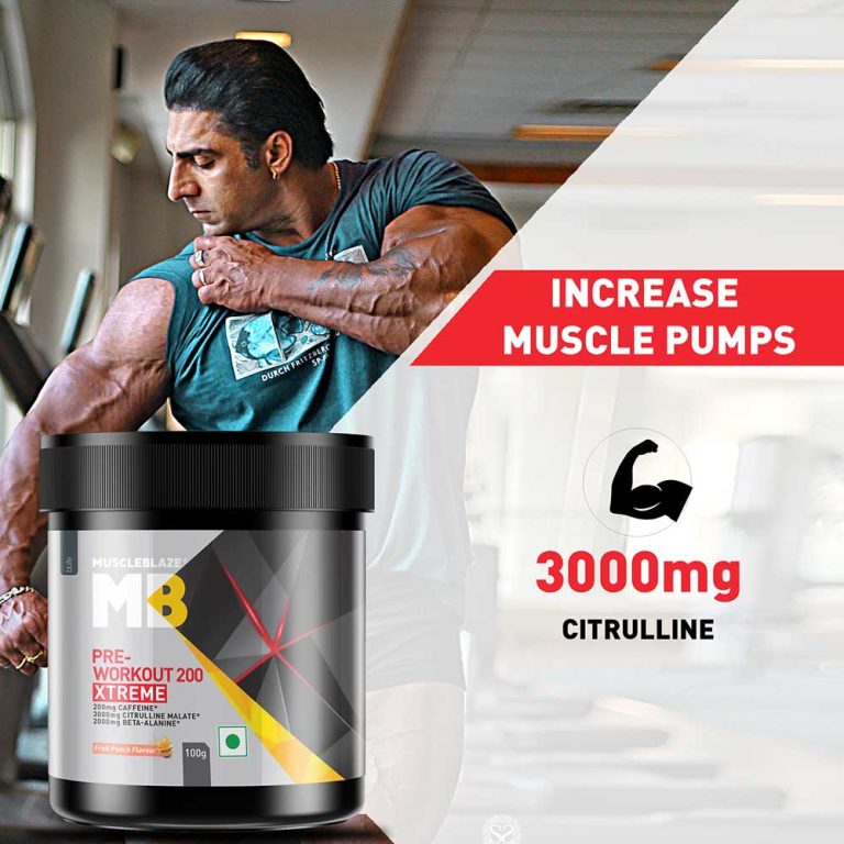 MuscleBlaze PRE Workout 200 Xtreme, 100 g (0.22 lb)