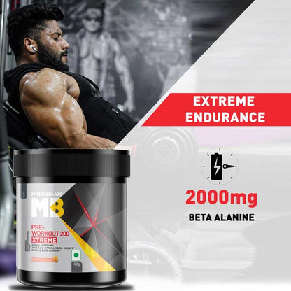 MuscleBlaze PRE Workout 200 Xtreme, 100 g (0.22 lb)