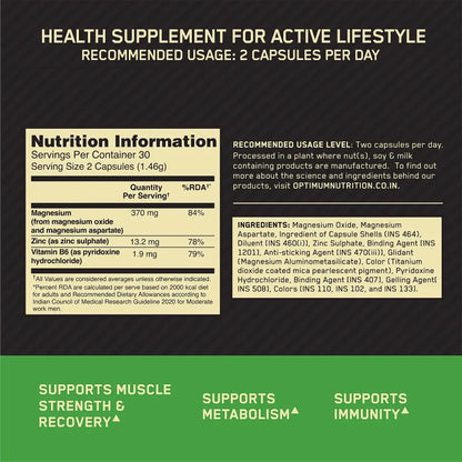 On Zinc Magnesium Aspartate (ZMA) – 60 Capsules