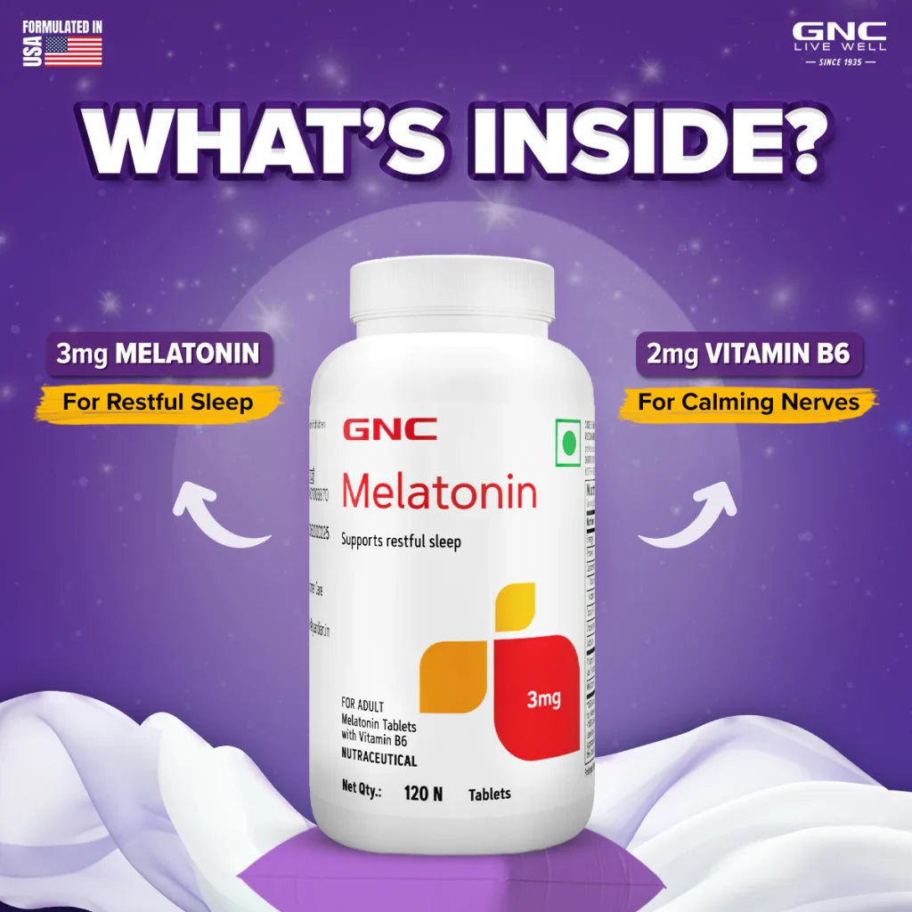 GNC Melatonin With Vitamin B6 For Sleep And Relax