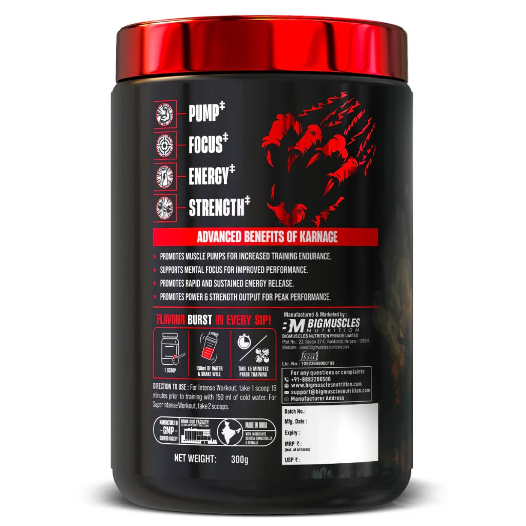 Big Muscle Karnage pre workout 60 servings