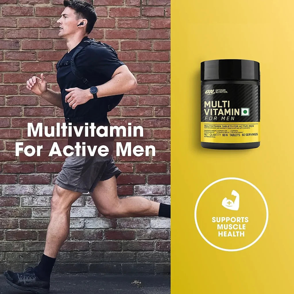 On Multivitamin for MEN- 60 Tablets, 26 Vitamins & Minerals, Amino Acids & Anti-Oxidants