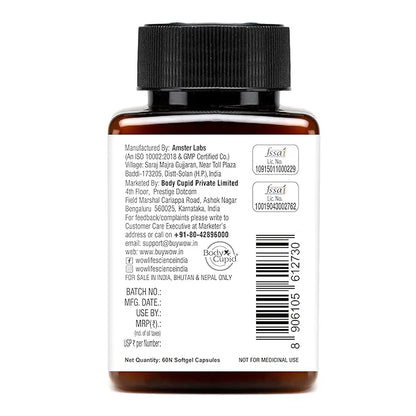 WOW Life Science Omega 3 Softgel Capsule – 1300 mg | EPA & DHA for Healthy Heart, Eyes & Joints – 60 Capsules Triple strength